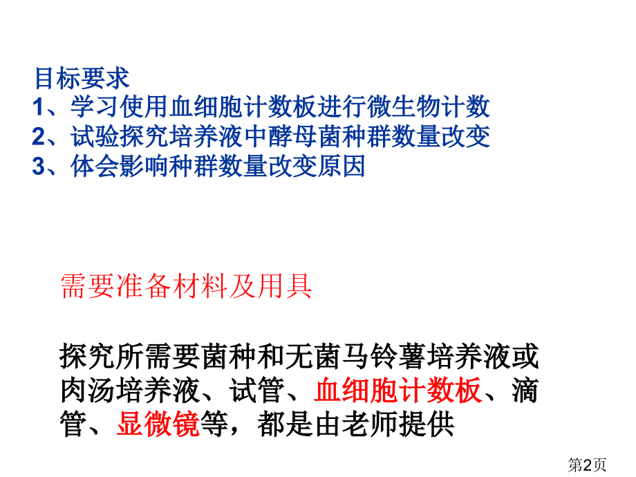 优质课培养液中酵母菌种群数量的变化省名师优质课赛课获奖课件市赛课一等奖课件.ppt_第2页