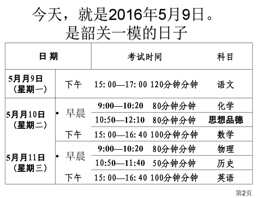 一模动员主题班会省名师优质课赛课获奖课件市赛课一等奖课件.ppt_第2页