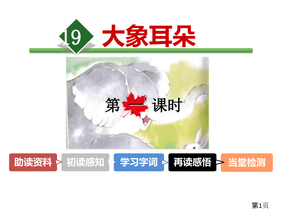 大象的耳朵PPT第一课时高质量名师优质课获奖市赛课一等奖课件.ppt_第1页