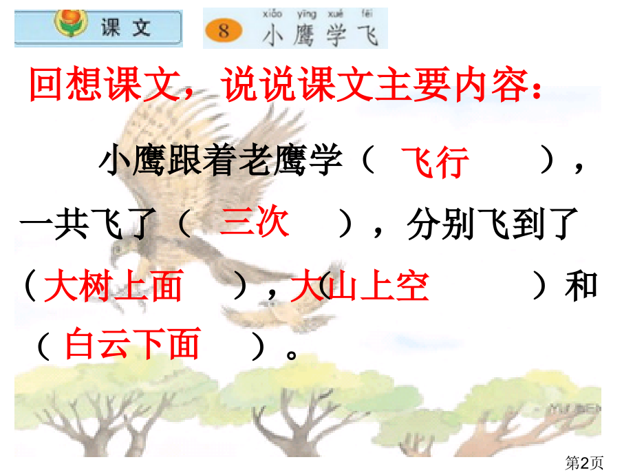 苏教版第三册语文-小鹰学飞省名师优质课赛课获奖课件市赛课一等奖课件.ppt_第2页