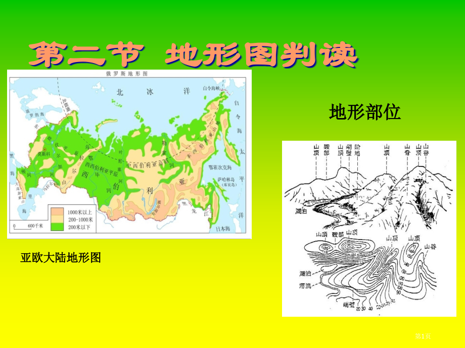 初中地理七上第一单元第4课地形图的判读比赛课市公开课一等奖省优质课赛课一等奖课件.pptx_第1页