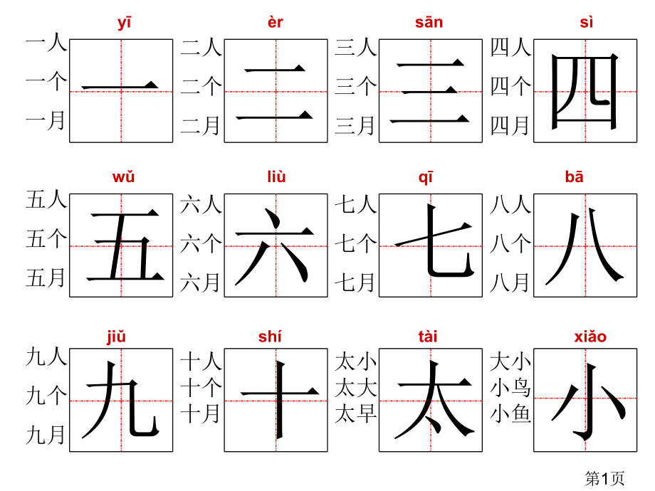 一年级生字标准田字格范写省名师优质课获奖课件市赛课一等奖课件.ppt_第1页