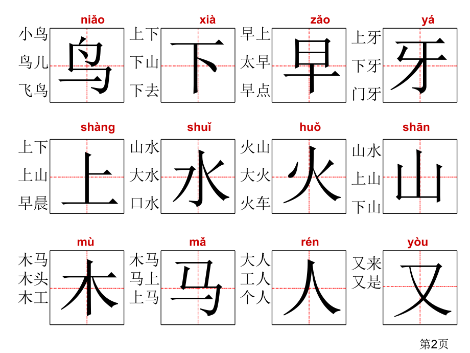 一年级生字标准田字格范写省名师优质课获奖课件市赛课一等奖课件.ppt_第2页