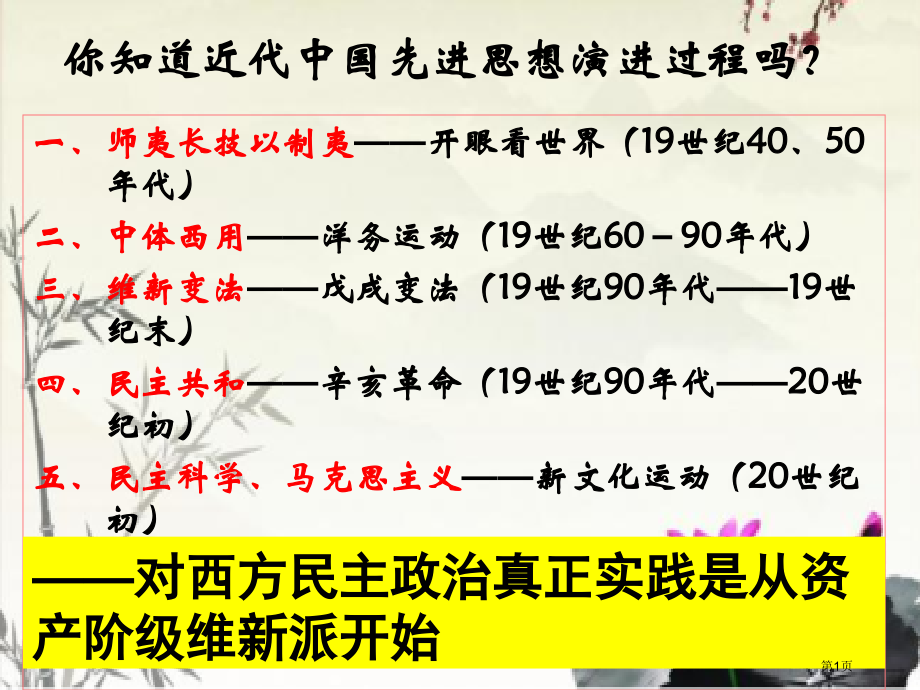 高中历史选修二2.4近代中国创建民主制度的斗争市公开课一等奖省优质课赛课一等奖课件.pptx_第1页