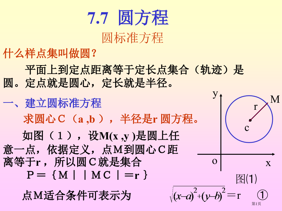 圆的标准方程优质课市名师优质课比赛一等奖市公开课获奖课件.pptx_第1页