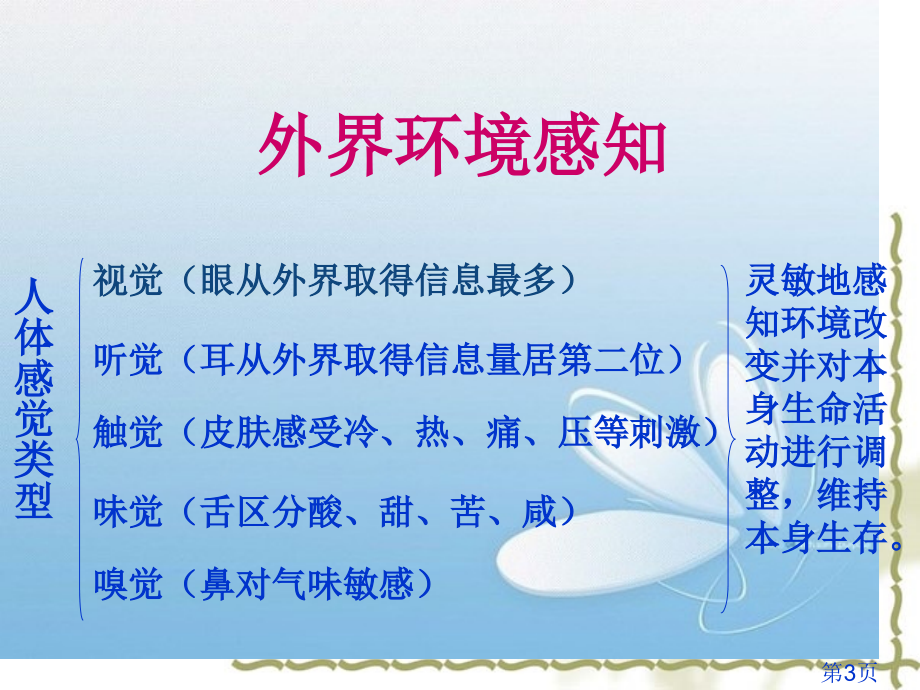 新人教版七年级生物《人体对外界环境的感知》省名师优质课赛课获奖课件市赛课一等奖课件.ppt_第3页