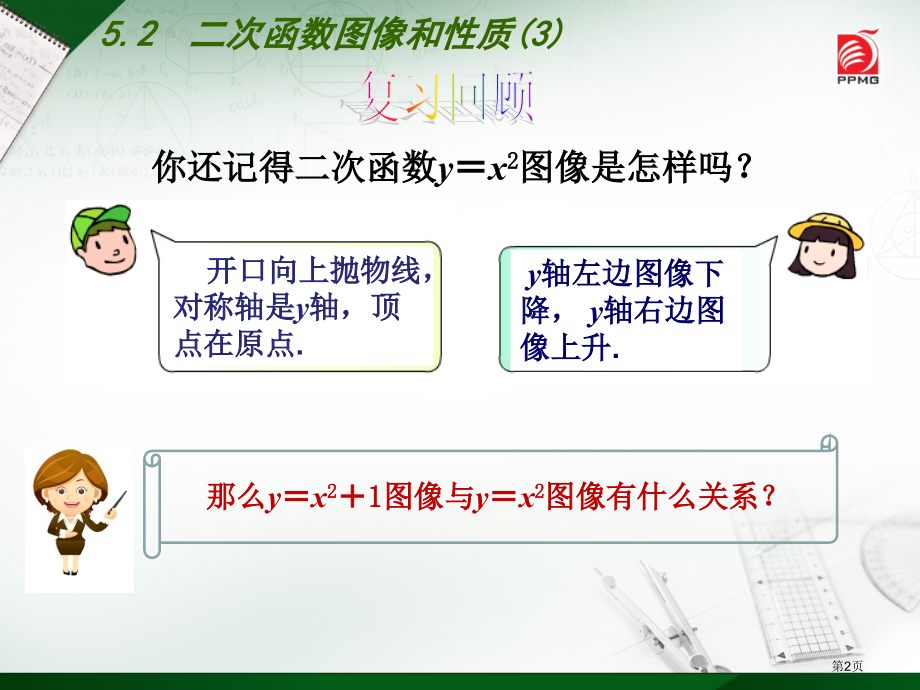 二次函数的图像和性质PPT教学课件市名师优质课比赛一等奖市公开课获奖课件.pptx_第2页