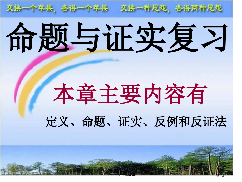 命题与证明复习市名师优质课比赛一等奖市公开课获奖课件.pptx_第1页