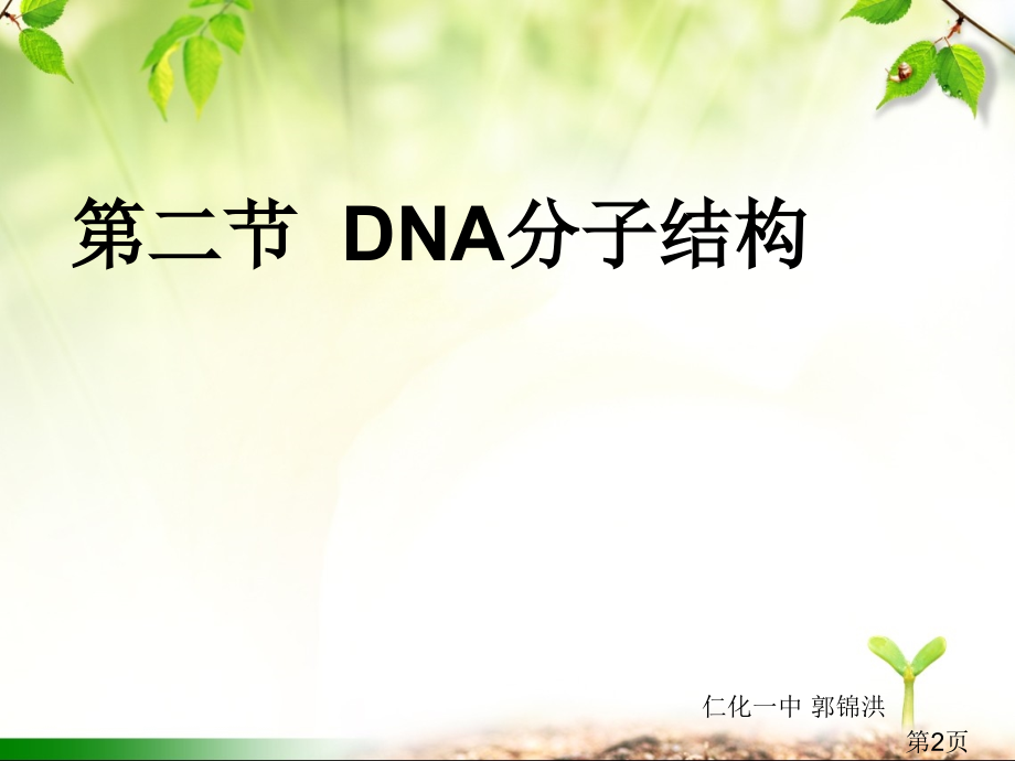 DNA分子的结构公开课详解名师优质课获奖市赛课一等奖课件.ppt_第2页