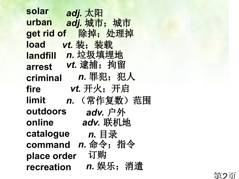 高中英语外研版必修四单词和单词录音名师优质课获奖市赛课一等奖课件.ppt_第2页