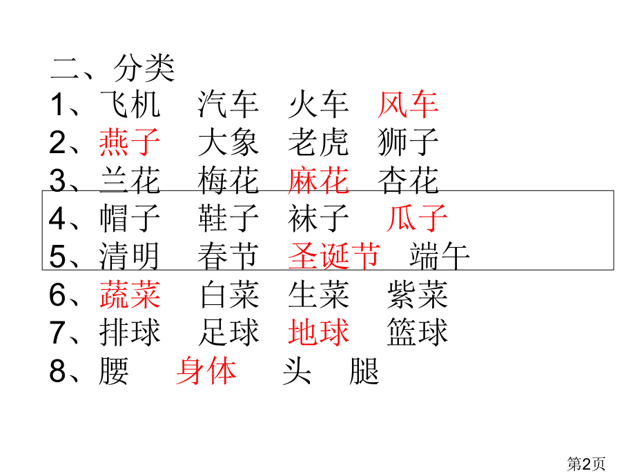 部编版一年级语文下册期中期末复习词语类省名师优质课赛课获奖课件市赛课一等奖课件.ppt_第2页