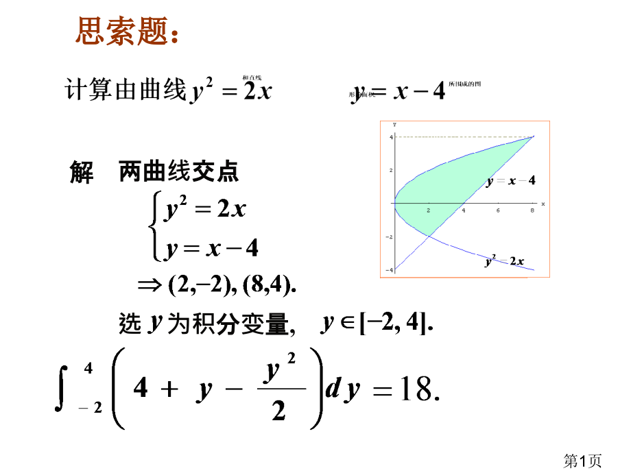 8-5定积分的应用的思考题省名师优质课赛课获奖课件市赛课一等奖课件.ppt_第1页