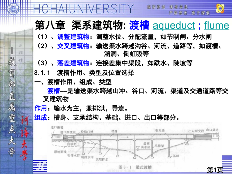 河海大学《水工建筑物》渡槽省名师优质课赛课获奖课件市赛课一等奖课件.ppt_第1页