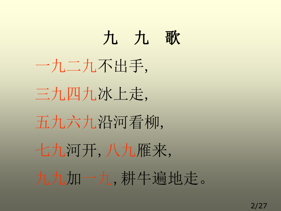 9的乘法口诀和用口诀求商市公开课一等奖百校联赛优质课金奖名师赛课获奖课件.ppt_第2页