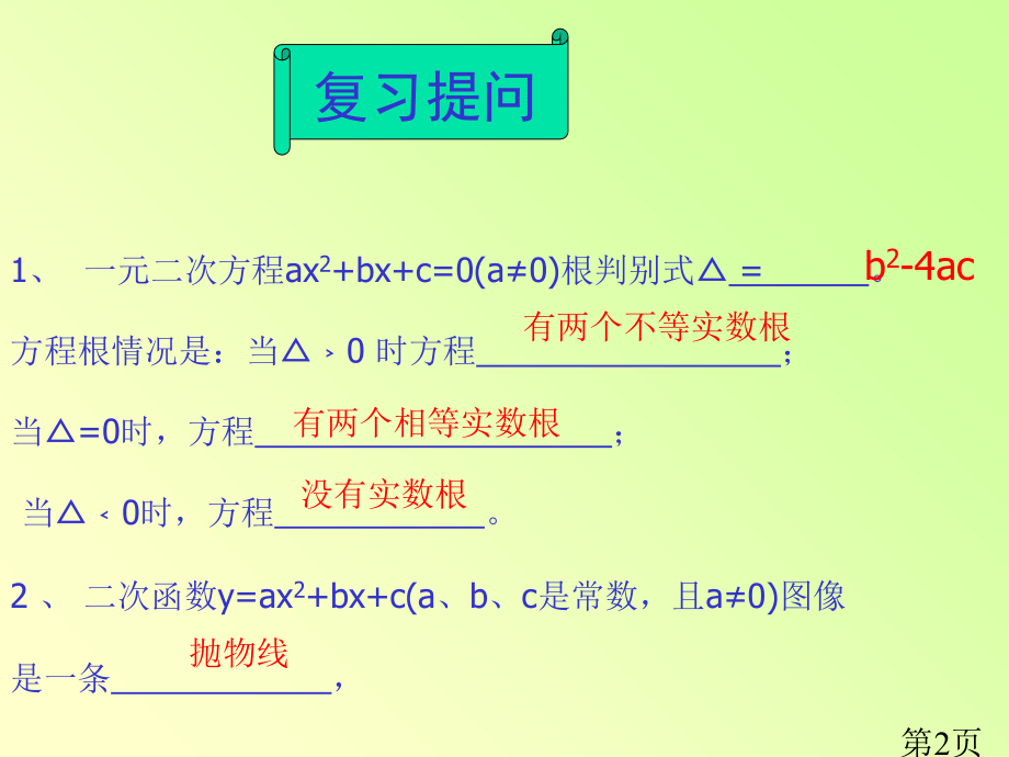 27.2.9二次函数与一元二次方程的关系省名师优质课获奖课件市赛课一等奖课件.ppt_第2页