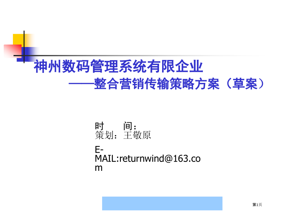 神州数码管理系统有限公司整合营销传播策略方案bluefox.pptx_第1页