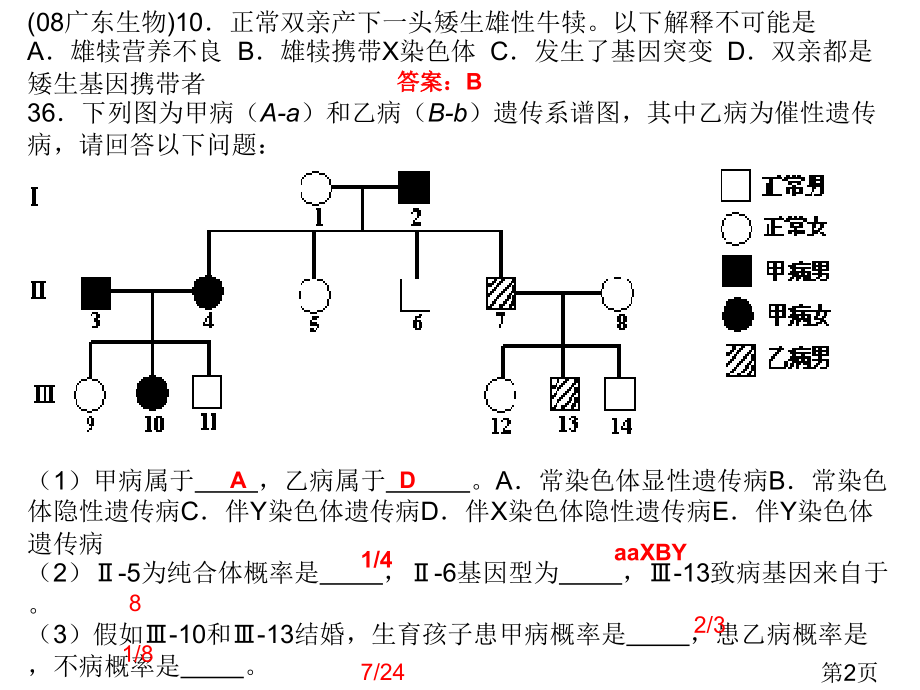 伴性遗传高考题省名师优质课赛课获奖课件市赛课一等奖课件.ppt_第2页