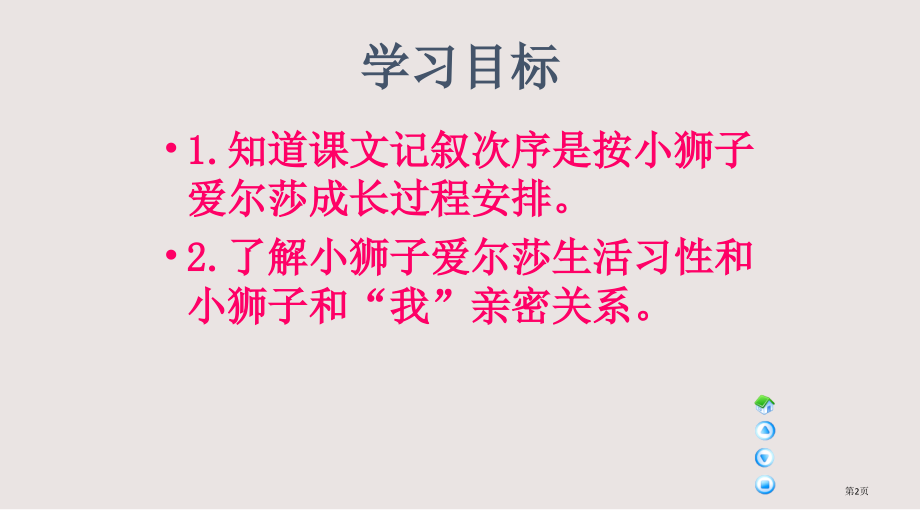 语文A版三年级语文下册-小狮子爱尔莎1市公共课一等奖市赛课金奖课件.pptx_第2页