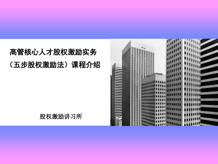 高管核心人才股权激励实务五步股权激励法课程介绍.pptx_第1页