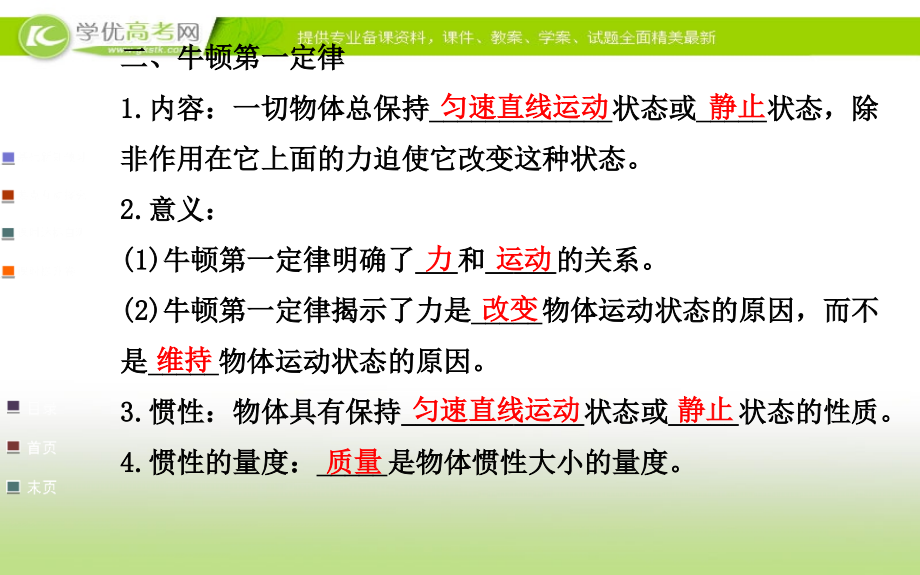 高一物理人教版必修一配套第章牛顿第定律来源学优高考网.pptx_第3页