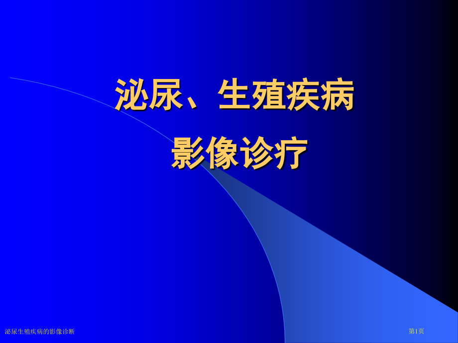 泌尿生殖疾病的影像诊断专家讲座.pptx_第1页