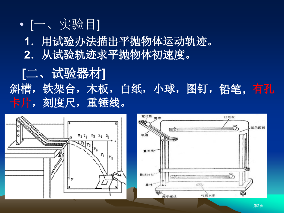 云南省昭通市实验中学高一物理实验研究平抛运动公开课一等奖优质课大赛微课获奖课件.pptx_第2页