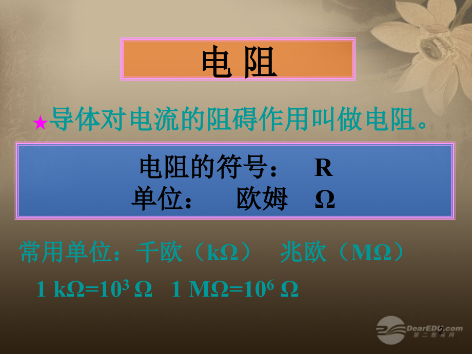 云南省大理州苗尾九年制学校八年级物理下册63电阻新人教版.pptx_第2页