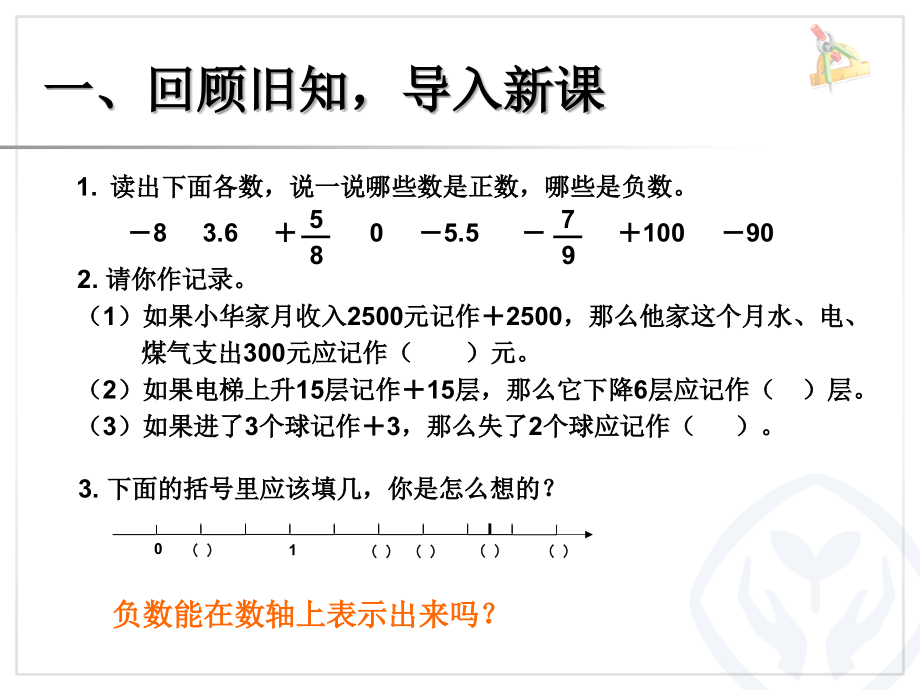 在直线上表示正数、0和负数91240复习进程.ppt_第2页