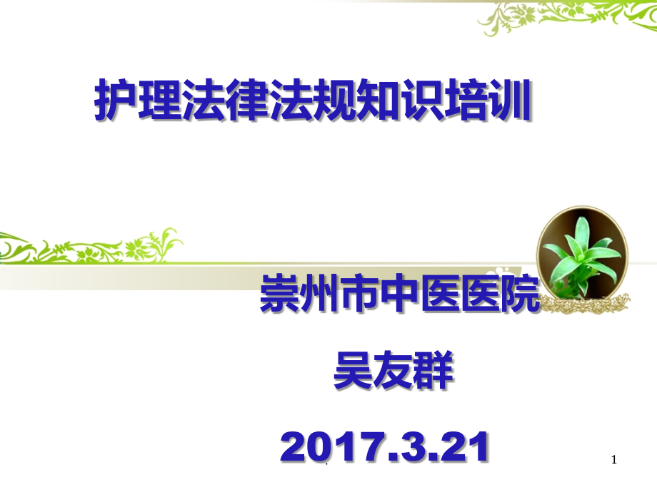 护理法律法规知识培训.ppt_第1页