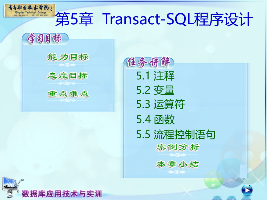 第五章T-SQL程序设计-PPT课件.ppt_第1页