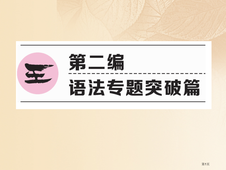 中考英语特训复习第2编语法专题突破篇专题1名词市赛课公开课一等奖省名师优质课获奖课件.pptx_第1页