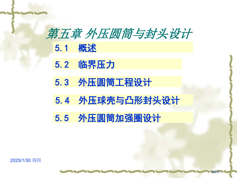 外压圆筒与封头的设计市公开课一等奖省赛课微课金奖课件.pptx_第1页