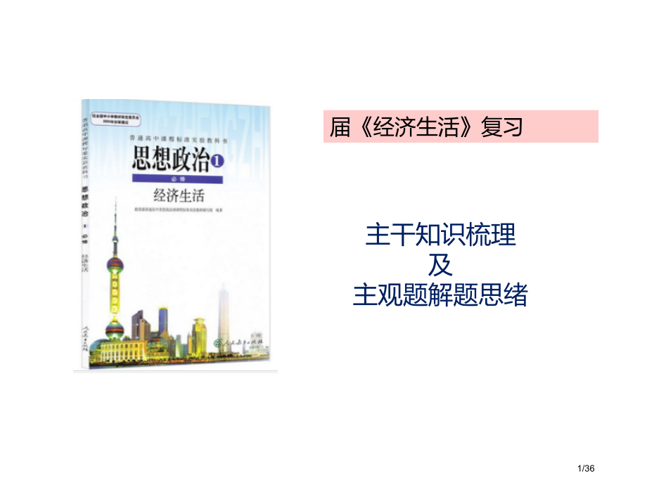 高中政治经济生活主干知识梳理及解题思路分析.pptx_第1页