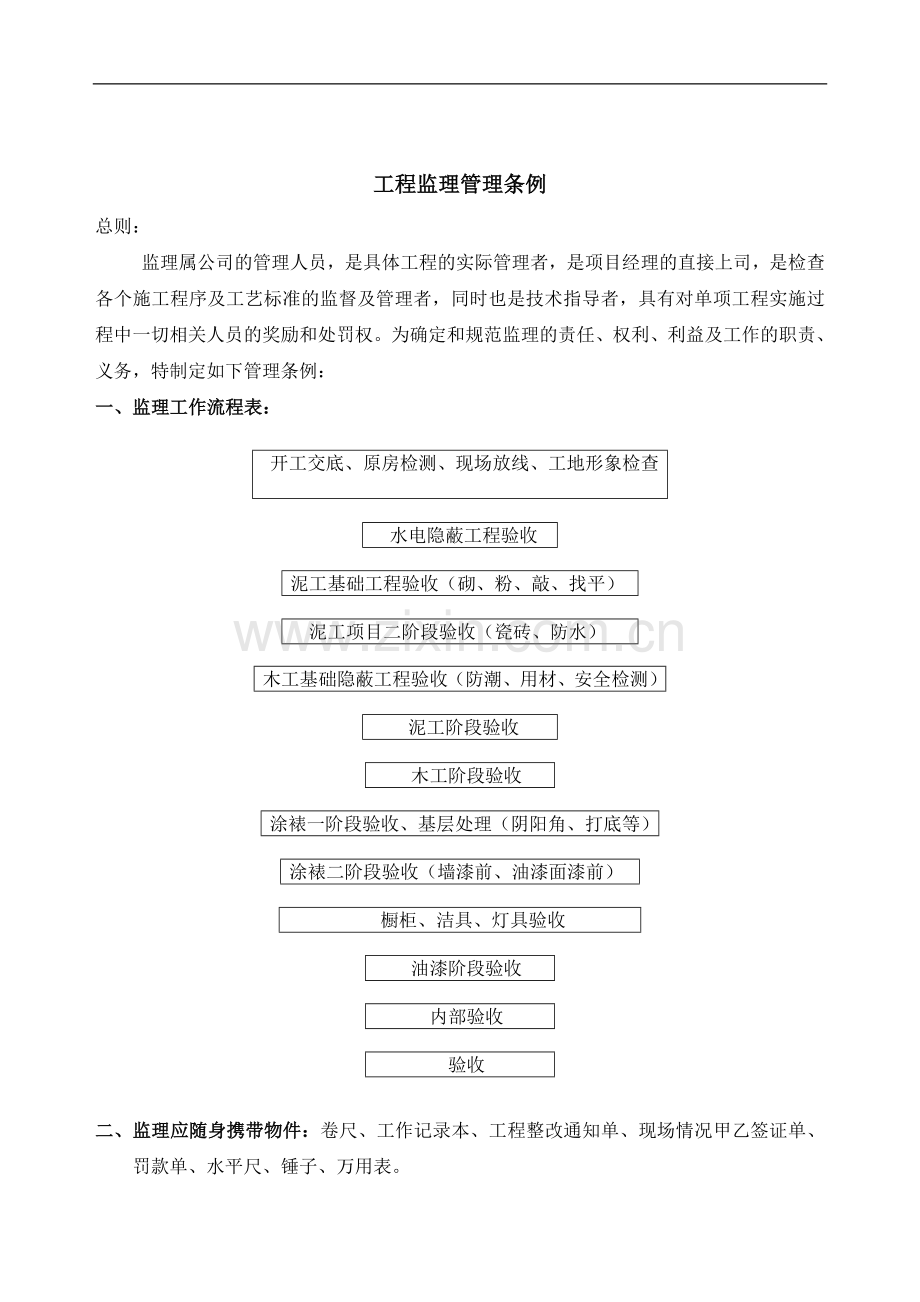 装修公司工程监理管理条例.doc_第2页