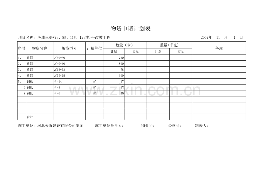 华美沧州住宅楼屋面钢结构维修工程施工方案平改坡材料计划1.xls_第2页