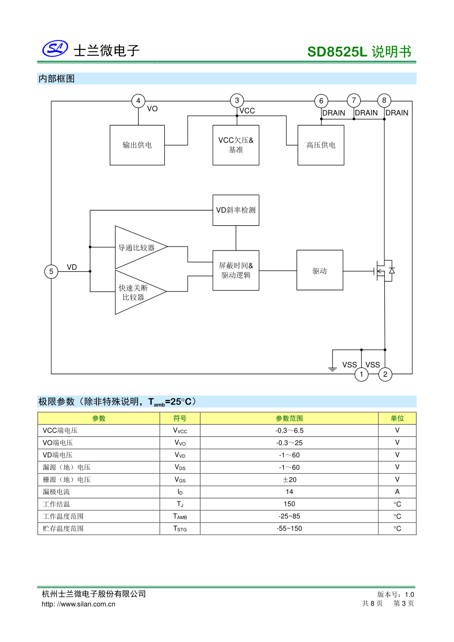 SD8525L内置60V同步整流控制芯片-士兰微代理商_骊微电子.pdf_第3页