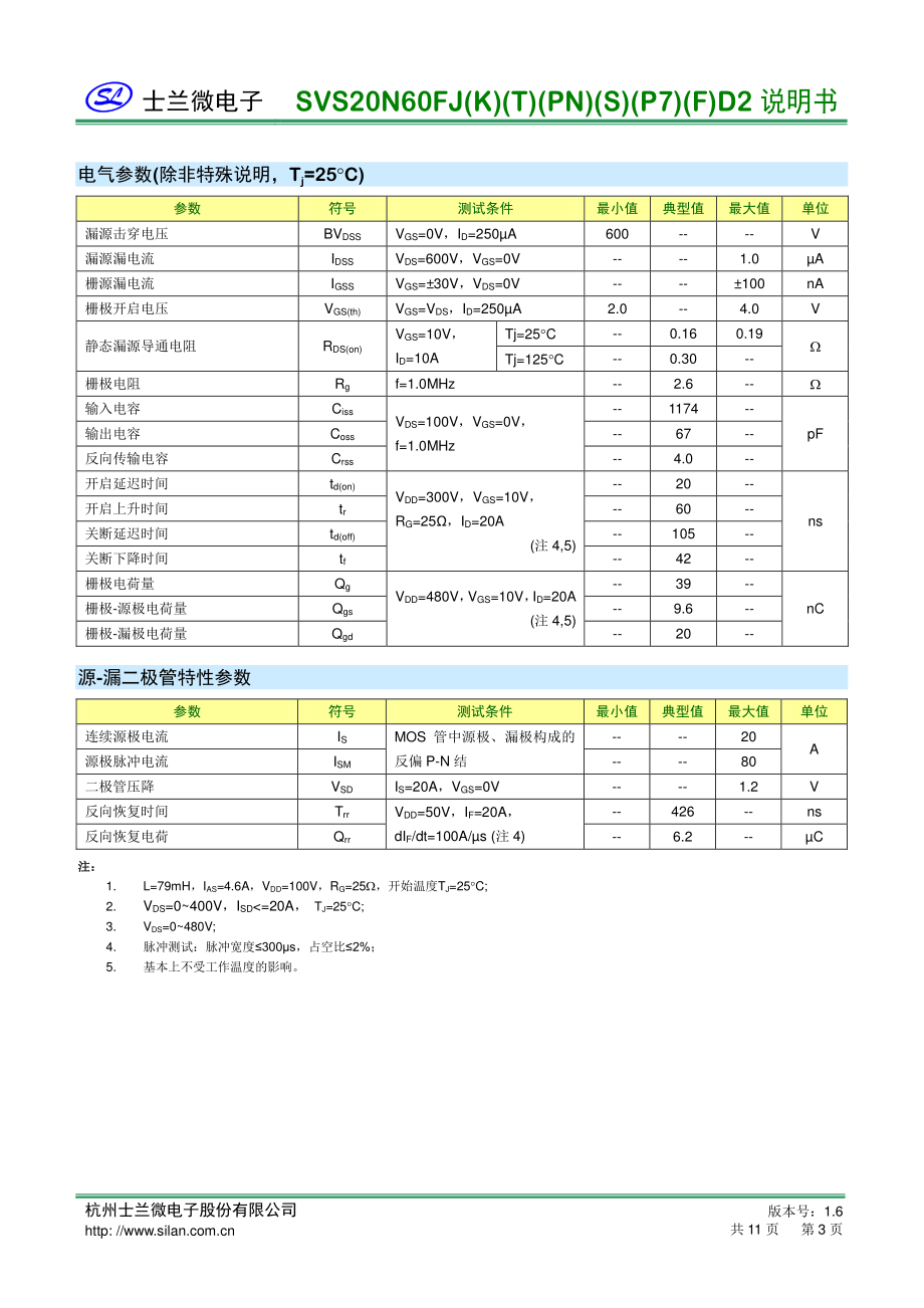 国产超结mos管600V20A SVS20N60P7D2_骊微电子.pdf_第3页