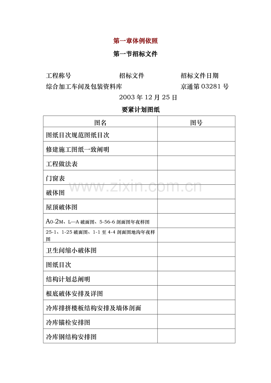 综合加工车间及包装材料库施工组织设计方案_(2).doc_第1页