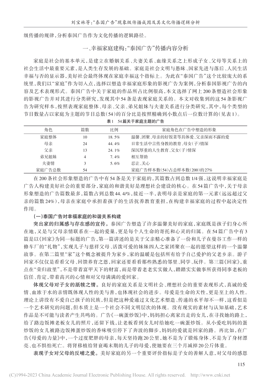 “泰国广告”现象级传播成因...家庭”为主题的广告样本为例_刘宝林.pdf_第2页