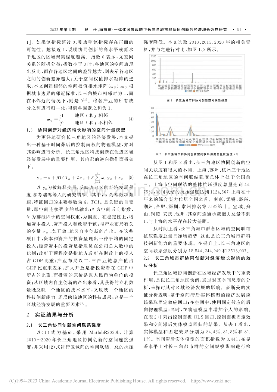 一体化国家战略下长三角城市...协同创新的经济增长效应研究_杨丹.pdf_第2页