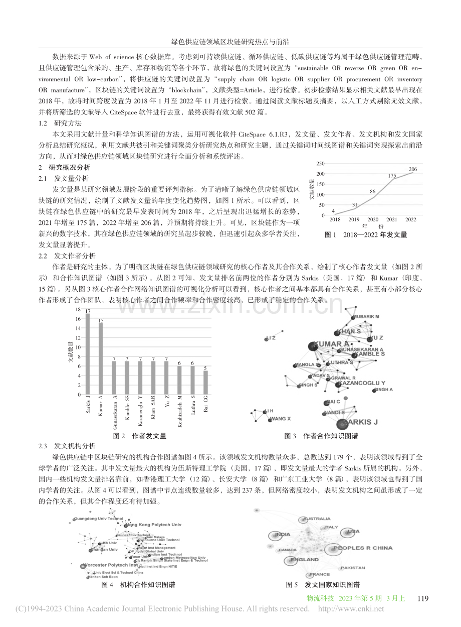 绿色供应链领域区块链研究热...eSpace的文献计量分析_祁树佳.pdf_第2页