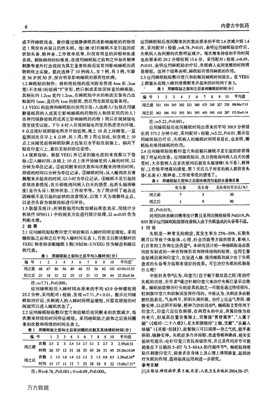 印堂穴及前额持续贴敷法治疗失眠症的临床研究.pdf_第2页