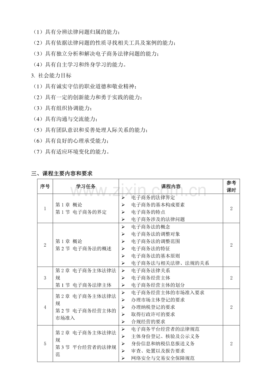 电子商务法律法规--课程标准.pdf_第2页